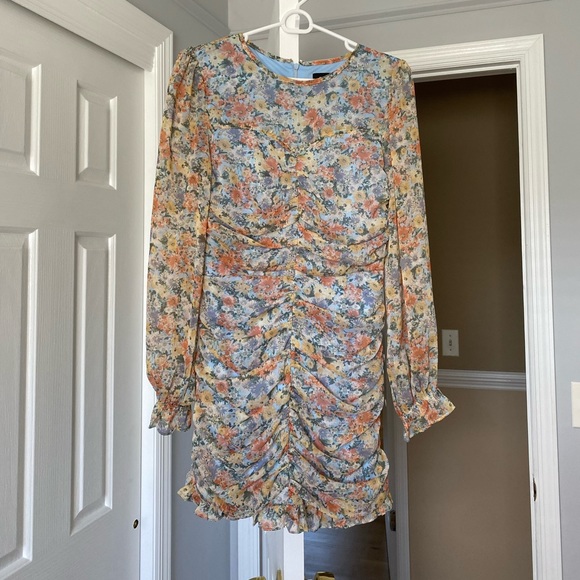 Nordstrom x Vici floral dress medium ruched chiffon - Picture 8 of 9